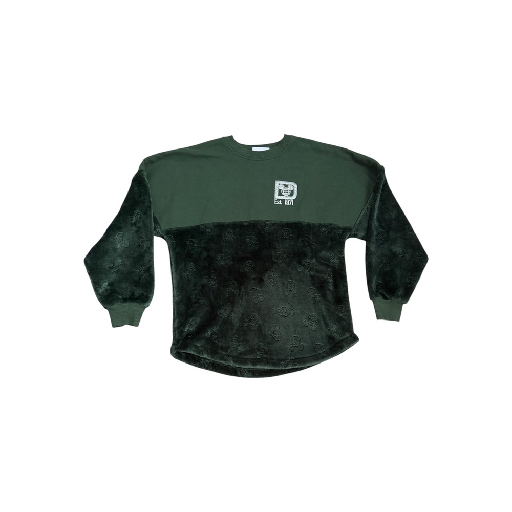 Walt Disney World Spirit Jersey Sweatshirt Holiday Green Mickey Mouse Women's XS